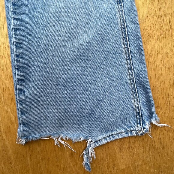 PACSUN LOW RISE BAGGY WIDE LEG JEANS WOMEN’S sz 23 Low Rise Destructed Hem - Picture 3 of 13